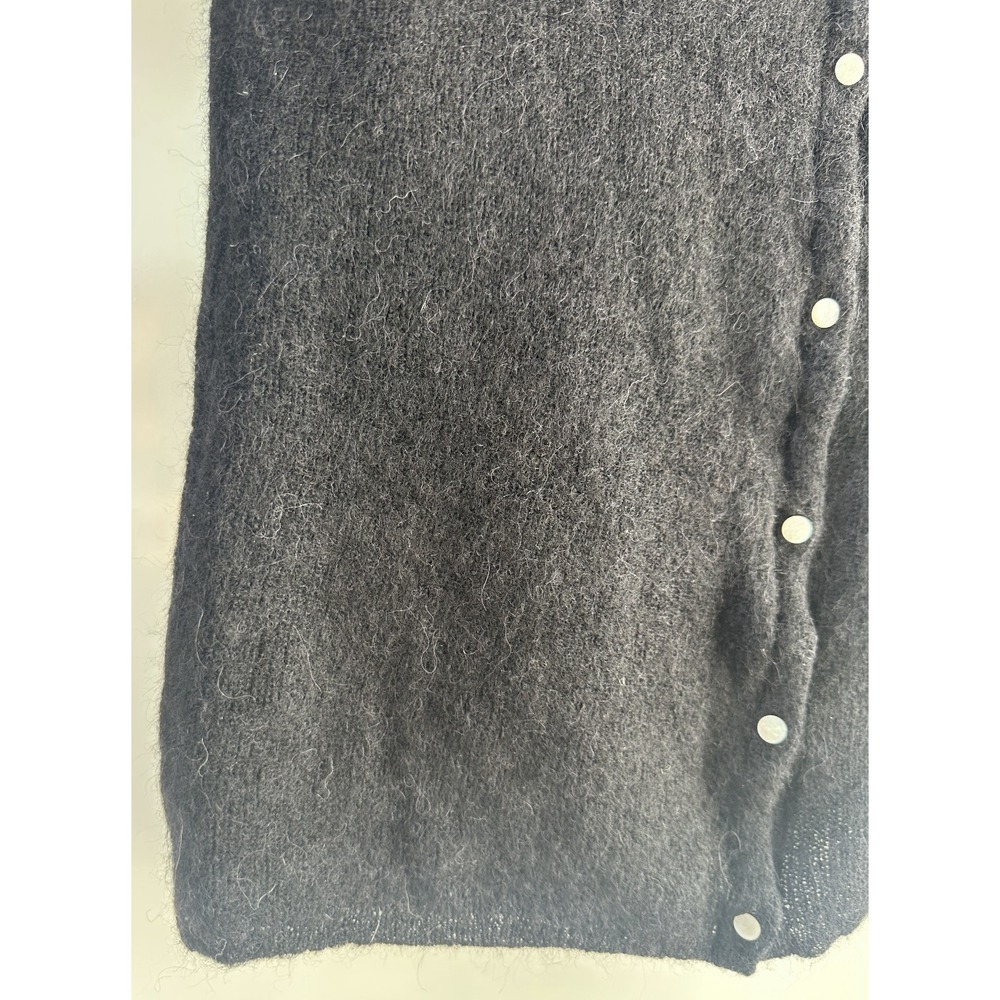 Sezane Gaspard Super Kid Mohair Baby Alpaca Black Cardigan Sweater XXS Luxury - Picture 3 of 16